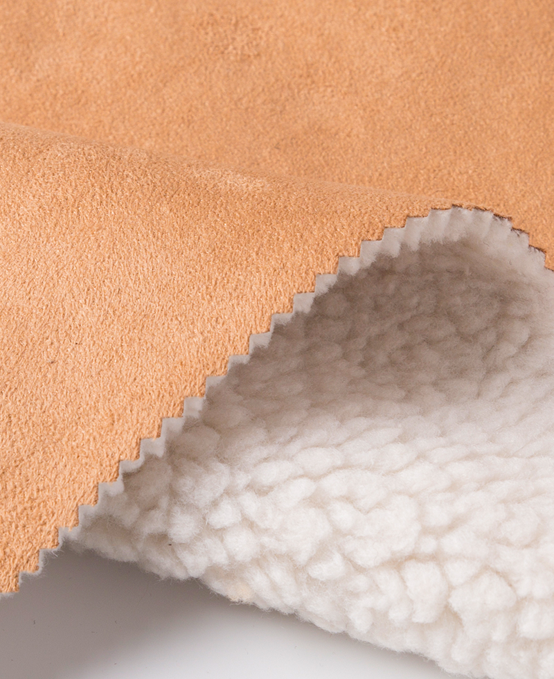 P5-0074 | Knitting suede fabric bonding with sherpa for garment, shoes, bags, etc